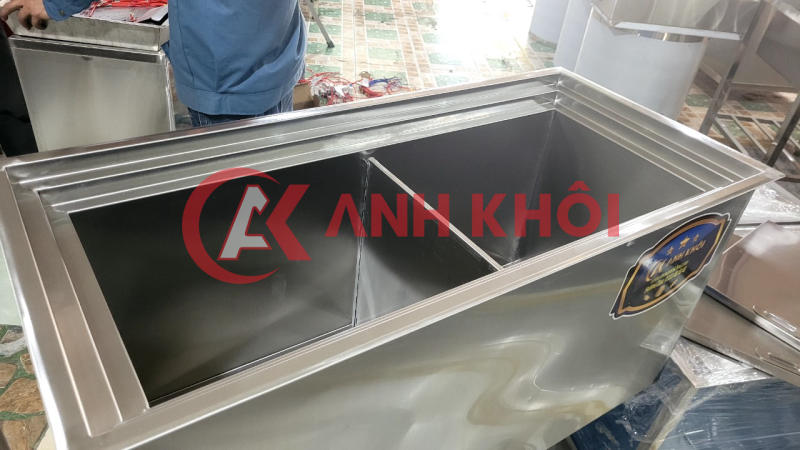 Thùng đá inox âm quầy kích thước theo yêu cầu