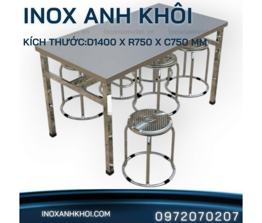 Bàn Ăn Công nghiệp 6 Ghế Đôn BACN02201