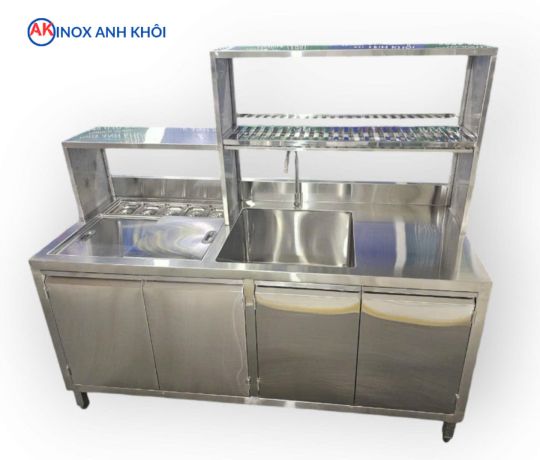 Quầy Pha Chế Inox 304 1m70 QPC04304