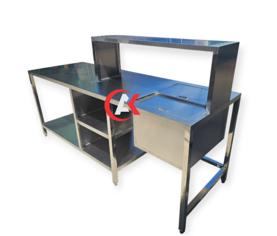 GIA CÔNG TỦ INOX CÓ THÙNG CHỨA  ĐÁ GC01