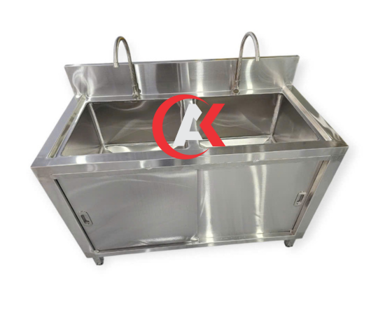 Tủ Inox Có 2 Chậu Rửa Cửa lùa TCR07304