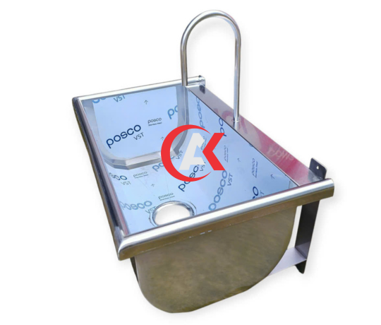 MÁNG TREO TƯỜNG INOX ĐẠP CHÂN THIẾT KẾ BO TRÒN 3 CẠNH M01