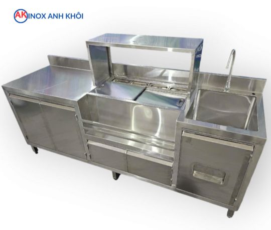 Quầy Pha Chế Inox 304 Dài 1m90 QPC08304