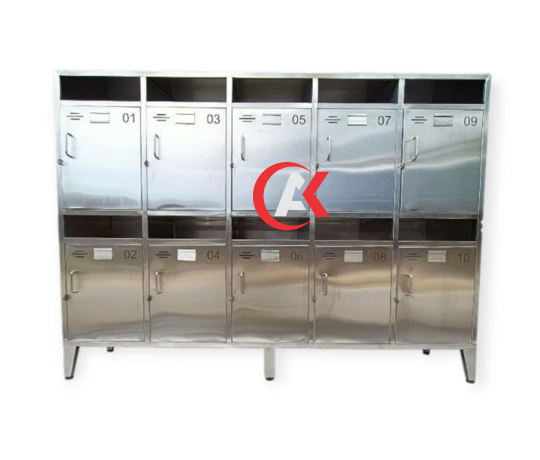 Tủ Locker inox 10 ngăn có khóa tlk01304