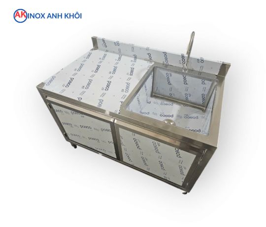 TỦ INOX 304 CÓ CHẬU RỬA T01304