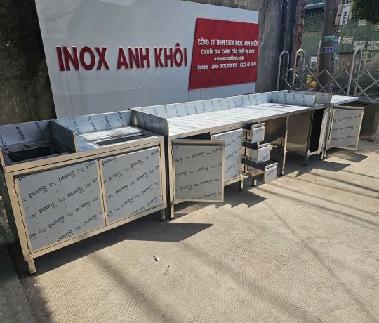 GIA CÔNG HỆ TỦ INOX QUẦY PHA CHẾ 
