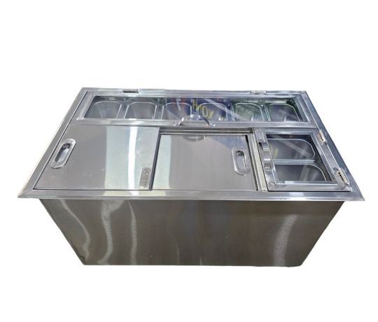 Thùng Đá Inox Âm Quầy Có Khay Topping TDTP854 - 201