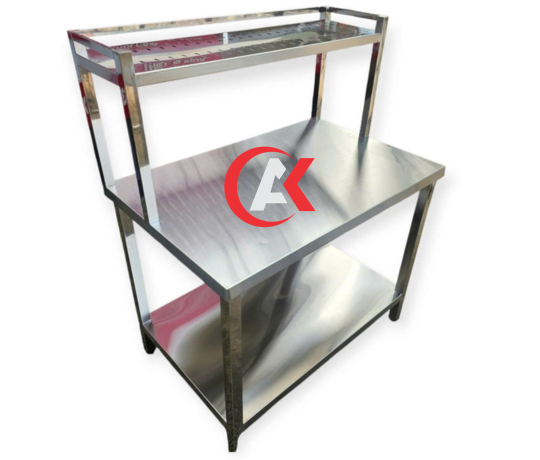 Bàn Inox 2 Tầng Có Kệ Trên Inox 304 B10