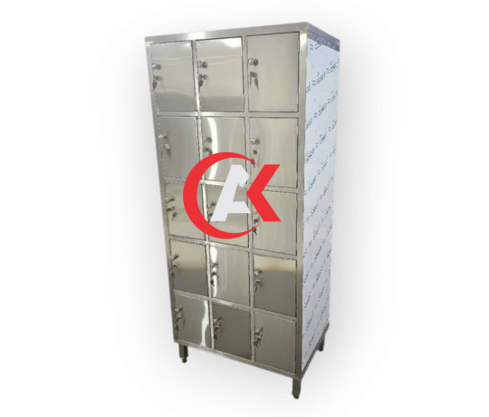 TỦ LOCKER INOX 15 NGĂN CÓ KHÓA TLK02304