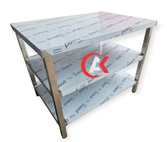Bàn inox 304 3 tầng B08