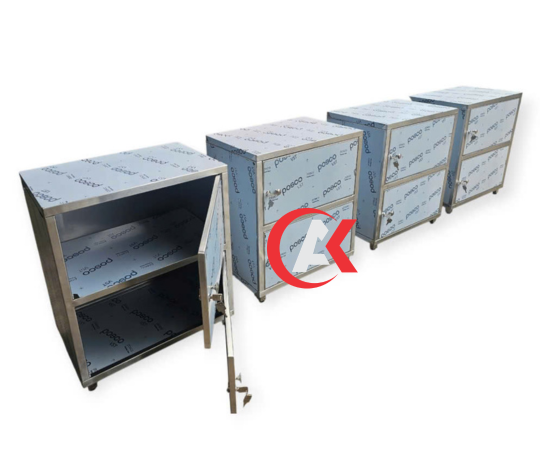 Tủ Inox 304 2 Ngăn Lưu Trữ Có Khóa T22