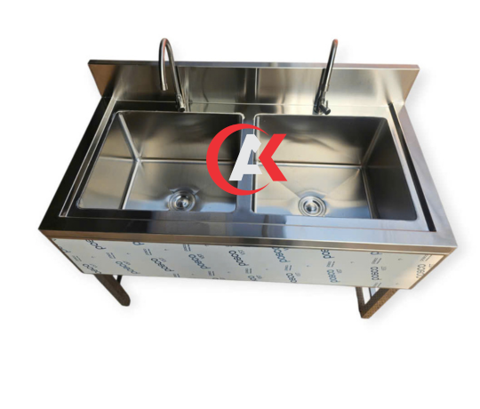 CHẬU RỬa INOX 304 2 NGĂN ỐP 3 MẶT CR09