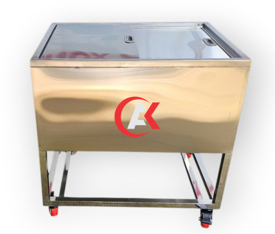 Thùng Đá Inox 800×600×800mm Có Bánh Xe TD-201-BX-806080