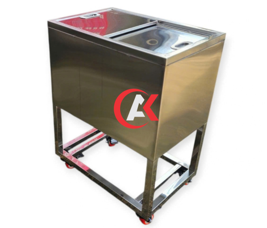 Thùng Đá Inox 600×400×800mm Có Bánh Xe TD-201-BX-604080