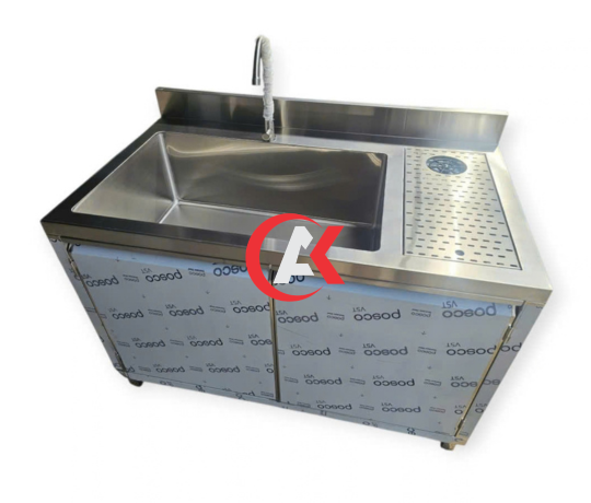 Quầy Chậu Rửa Lớn Kèm Úp Xịt Ly Inox 304 QP21