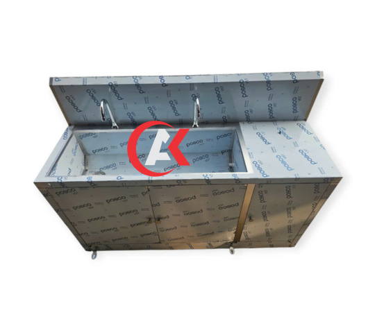 Chậu Rửa Tay Đạp Chân 2 Vòi Có Bàn Thao Tác CR10