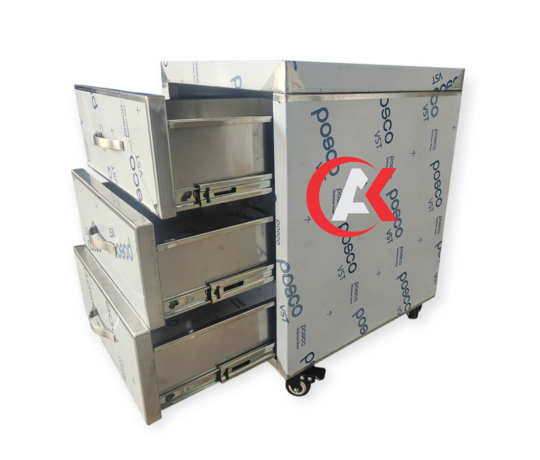 Gia Công Tủ Inox 3 Hộc Kéo GC46