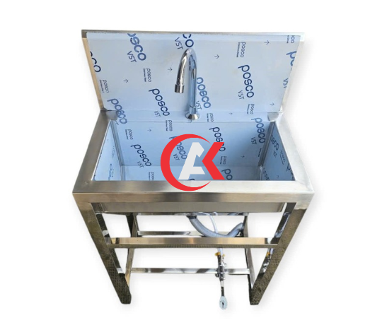 Chậu Rửa Tay Inox 304 Đạp Chân Mini 600 × 350 × 800/1050mm C25
